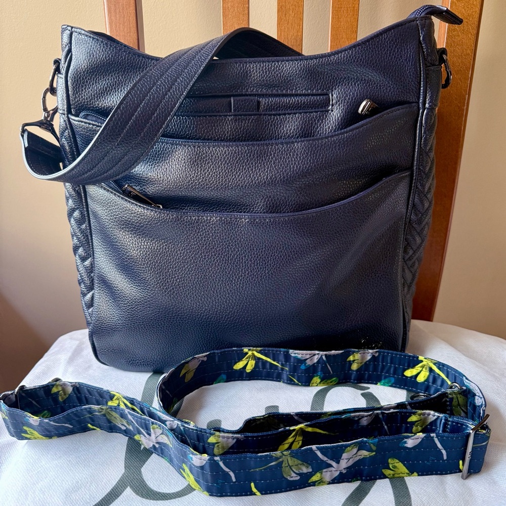 Lug CABLE CAR vegan leather crossbody bag with two straps NWOT!